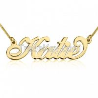 24K Gold Plated Carrie Name Necklace