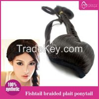Clip in plait braid fishtail ponytail
