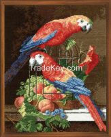 Parrots - Counted Cross Stitch Kit with Color Symbolic Scheme