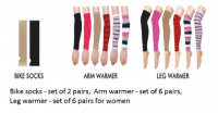 Women        s Bike socks, Arm warmer  and Leg warmer