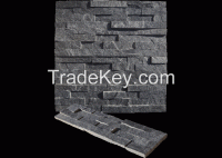 Black Slate Cultured Stone Wall Tile, Ledgestone Wall Stacked Cladding Panel,Veneers