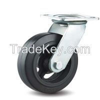 4"5"6"8"heavy duty doubal ball bearing iron core Rubber swivel caster