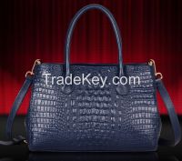 women leather handbags genuine leather messenger bags first layer crocodile pattern leather bag vintage luxury shoulder bag       