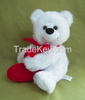 36cm Tan/White Chappy Teddy Bear with Heart