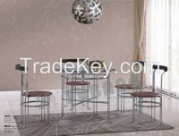 glass and metal dining set