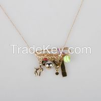 Spring New Pins With Animal Sheep Ball Pendant Necklace Wholesale Cheap Price