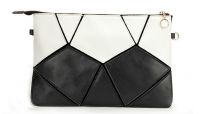 Women Leather Patchwork Clutch Evening Bag
