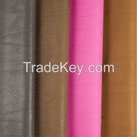 Brushed snake grain PU synthetic leather for shoes