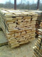 Unedged birch lumber