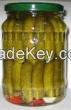 Pickled baby cucumber 3-6cm in glass jar 540ml, 720ml