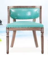 Hot sale solid wood pu leather restaurant antique dining chair