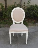 Classic Solid Wood Oak Dining Chair French Vintage Upholstered Fabric Side Chair used for hotel chair or rental
