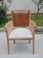 Home Rattan Dining Chair with Leather Back /Hotel Banquet Chair for Sale/ Rattan Side Chair