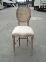 comfortable high leg round back solid wood dining chair