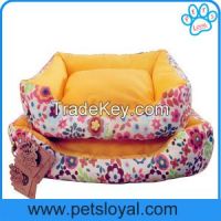 Beds For Dogs Canvas fabric dog bed with flower printed
