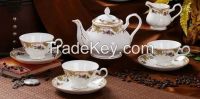 Gold decal coffee set