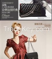 2014 new chain bag Quilted leather shoulder bag diagonal chain in Euro