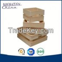 set /3 natural wooden crate