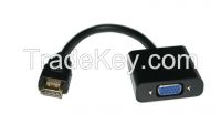 1080P HDMI Male to VGA Female Video Converter Adapter Cable for PC DVD HDTV High Quality (Black)
