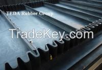 Sidewall belting with skirt industrial rubber conveyer belt