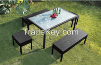 Professional Rattan Dining Set / Table and Chair Set (DS-203)