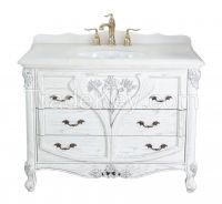 Elegant White Oak Bathroom Vanity Cabinet