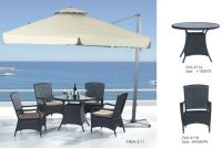 Plastic rattan chair with cushions round tables FWA-211