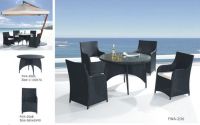 Wicker effect sofa set with cushions garden dining table FWA-206
