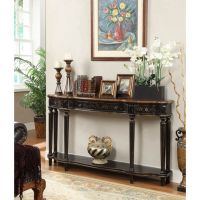 Console table italian in black Wood carved console table