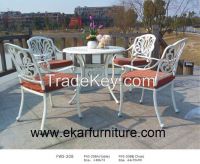 Garden coffee table chair iron metal furniture with cushions FWS-208