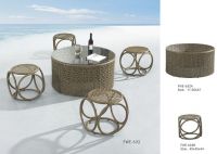 Dining table metal garden chairs rattan coffee table FWE-632