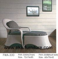 Rattan Lounge Chair With Stool FWA-330