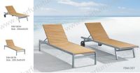 Outdoor furniture plastic wood sun lounge beach chair garden wood lounger wood plastic decking FSM-007