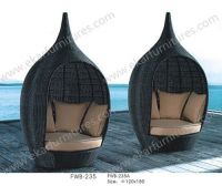 best selling new design and top sale double birds style outdoor garden rattan sofa FWB-235