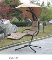 2015 HOT SALE design 1 seater PE rattan bamboo sun lounger FWE-235