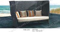 Special top outdoor garden black rattan chaise lounge cushion with pillow FWB-250