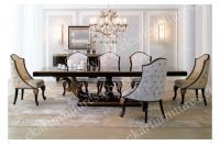 Classic style dining room table round pedestal dining table marble & wood TN-005L