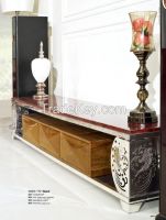 stainless steel flame plus Marble surface and middle Fiberboard case TV stand