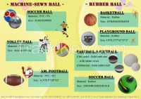 Hand-sewn, machine-sewn and rubber ball-soccer ball, volleyball, football and basketball