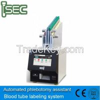 Automated queuing calling and blood tube labeler medical equipment