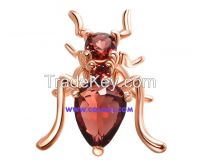 Garnet Sterling Silver Ant Jewelry, Insect Jewelry - Colool