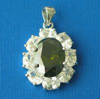 10KT PT plated CZ pendant