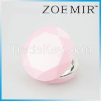 Cute Pink Round Compact Powder Case For Cosmetic Packing