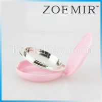 Cute Pink Round Compact Powder Case For Cosmetic Packing