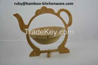 Tea Pot Folding Bamboo Collapsible Fruit Basket Board Mat