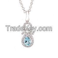 2015 silver gemstone pendant fashion jewelry china manufacturer