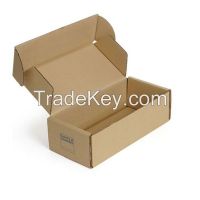 Brown kraft corrugated foldable mailing box with logo