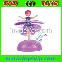 Best Girl's Gift intelligent induction girl  beauty with Music & lighting/flying fairy with USB(hot sale)
