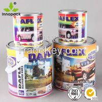 1L round colorful printed empty paint tin can with lid