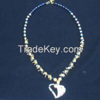 Heart Shaped Pendant With Blue Crystal Stone Necklace